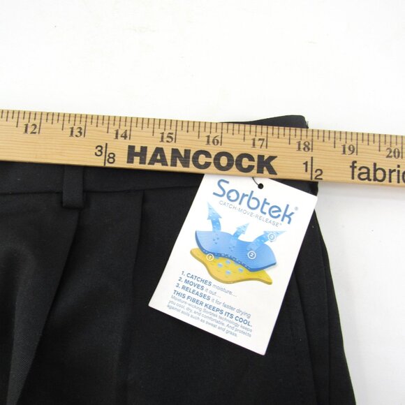 George Men's Black Front Pleat Narrow Leg Cuff High Rise Dress Pants 36X32 - Picture 5 of 10